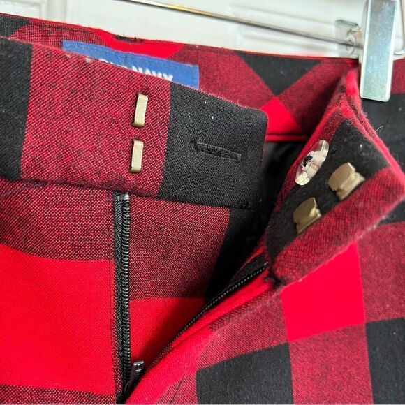 Red and Black plaid Old Navy Harper relaxed fit mid rise pants sz0 - Picture 7 of 10